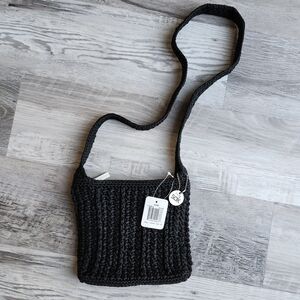 The Sak Crochet Knit Crossbody Bag Black Boho Y2K NWT Small